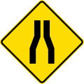 (W13-1.1/PW-43.1) Road narrows on both sides