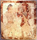 마찬가지로 서기 3세기 무렵 박트리아에서 제작된 그림. 이번에는 파로와 함께하고 있는 신도의 모습이 보인다.[74]