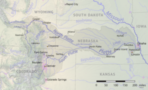 En mapa del río Platte
