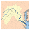 El río Potomac marca su límite suroeste, con Virginia Occidental y Virginia