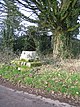 Two stone steps on grassy bank at roadside