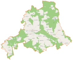 Mapa konturowa gminy Resko, u góry znajduje się punkt z opisem „Iglice”