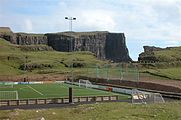 Vágseiði and the football field of FC Suðuroy