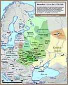 Bản đồ lịch sử của Kiev Rus' và lãnh thổ Ukraina: 20 năm cuối của nhà nước (1220–1240).