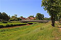 Schwarze Elster mit Brücke und Schloss in Elsterwerda