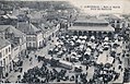 Markt von Landivisiau mit Markthalle, ca. 1910–1920