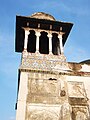 the bases of the towers feature mosaic work.