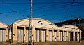 English: Old tram depot in Töölö Suomi: Vanha raitiovaunuhalli Töölössä Svenska: Gammal spårvagnsdepå i Tölö