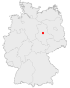 Mapa da Alemanha, posição de Magdeburgo acentuada