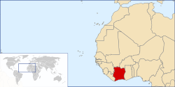 Côte d'Ivoire యొక్క స్థానం