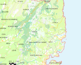 Mapa obce Zonza