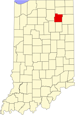 Karte von Whitley County innerhalb von Indiana