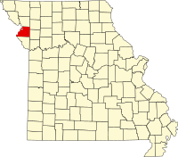 Map of Misuri highlighting Buchanan County