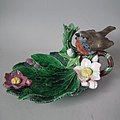 Candle Holder, 1870, coloured glazes, naturalistic in style