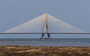 Bandra–Worli Sea Link from Dadar Beach