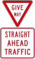 Give way - Straight ahead traffic