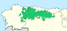 Distribución do oso no Cantábrico