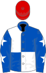 Royal Blue and White (quartered), Royal Blue sleeves, White stars, Red cap