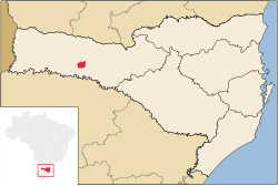 Localização de Xavantina em Santa Catarina