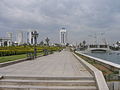 View of the Ashgabat skyline from the Ashgabat city park