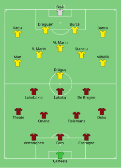 Aufstellung Belgien gegen Rumänien