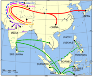 Verspreiding van de Brahmische familie van schriften uit India