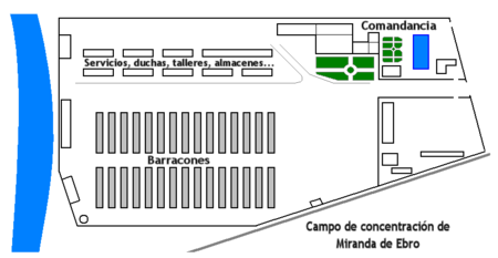 Plan du camp de concentration de Miranda de Ebro