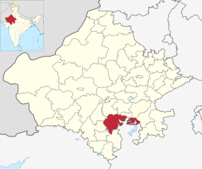 Positionskarte des Distrikts Chittorgarh