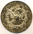 Vœux d'espérance 1974, médaille en bronze doré, diamètre 100mm (avers).