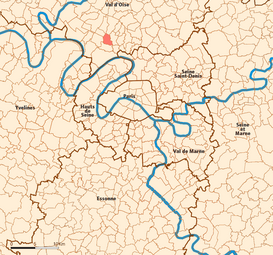 Position dans la grande couronne parisienne.