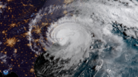 Satellite image of the hurricane close to dawn