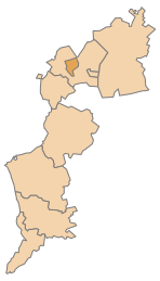 Lage des Bezirks Železno, Avstrija im Bundesland Burgenland (anklickbare Karte)