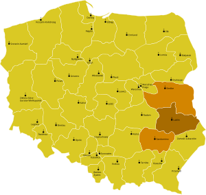 Karte der Kirchenprovinz Lublin