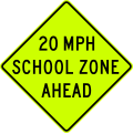 S4-5a School Speed zone ahead