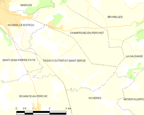 Poziția localității Trizay-Coutretot-Saint-Serge