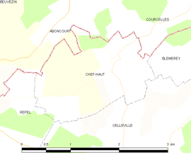 Mapa obce Chef-Haut