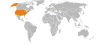 Location map for the Netherlands and the United States.