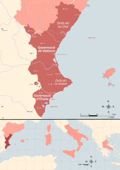 Kungariket år 1441, som del av kungadömet Aragonien.