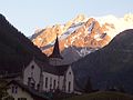 Trient mit dem Mt. Blanc-Massiv im Hintergrund