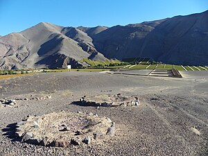 Restos de una batería inca de huayrachinas en Viña del Cerro