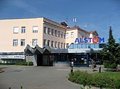 Entrée d'usine Alstom à Brno