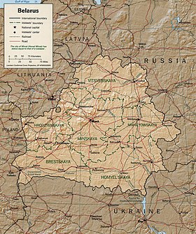 карта: Белоруссия географияһы