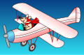 A mouse flying a biplane. I did the hand drawing and The Photographer vectorized it.