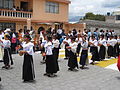 Frauen in Tracht in Cotacachi, Ecuador (Otavalos)