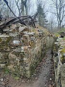 Schützengraben am Hartmannswillerkopf, ein Teil der Westfront während des Ersten Weltkrieges