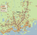 English: Helsinki region railway map including planned extensions Suomi: Helsingin seudun rautatiet ja suunnitellut laajennukset