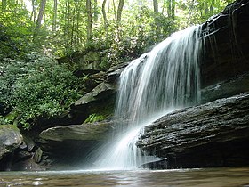 Jonathans Run Falls in Ohiopyle State Park, Pennsylvania, USA