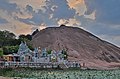 Karuppanasamy temple and lotus pond at the foothills of Samanar Hills