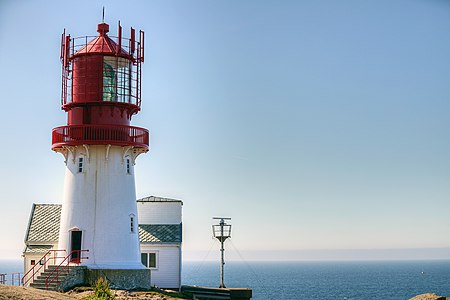 Lindesnes Lighthouse in Lindesnes, Vest-Agder, by Lars-bh.