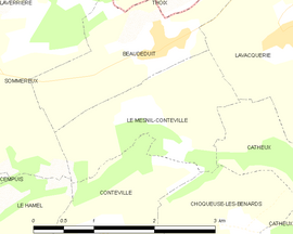 Mapa obce Le Mesnil-Conteville
